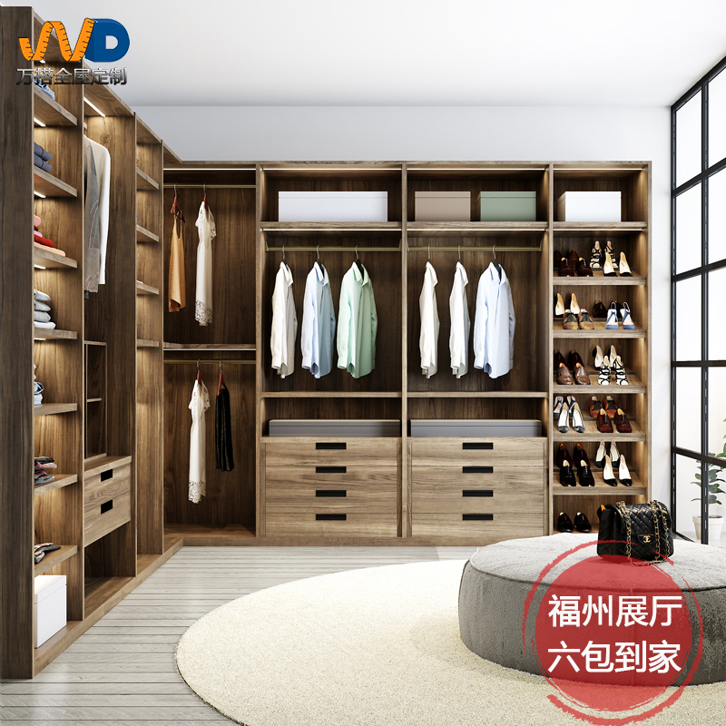 福州衣帽间衣柜衣橱定制 轻奢极简环保整体衣柜定做 平潭福清长乐